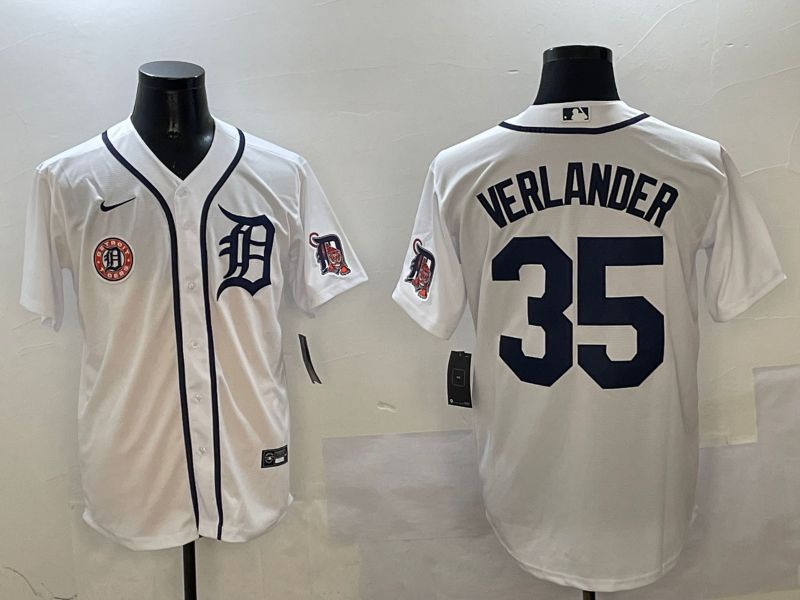 Men Detroit Tigers #35 Verlander White Game 2025 Nike MLB Jersey style 5->detroit tigers->MLB Jersey